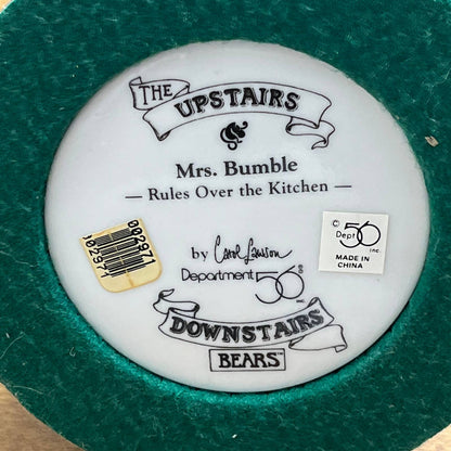 DEPT 56 UPSTAIRS DOWNSTAIRS BEARS Mrs. Bumble Rules Over The Kitchen TA2