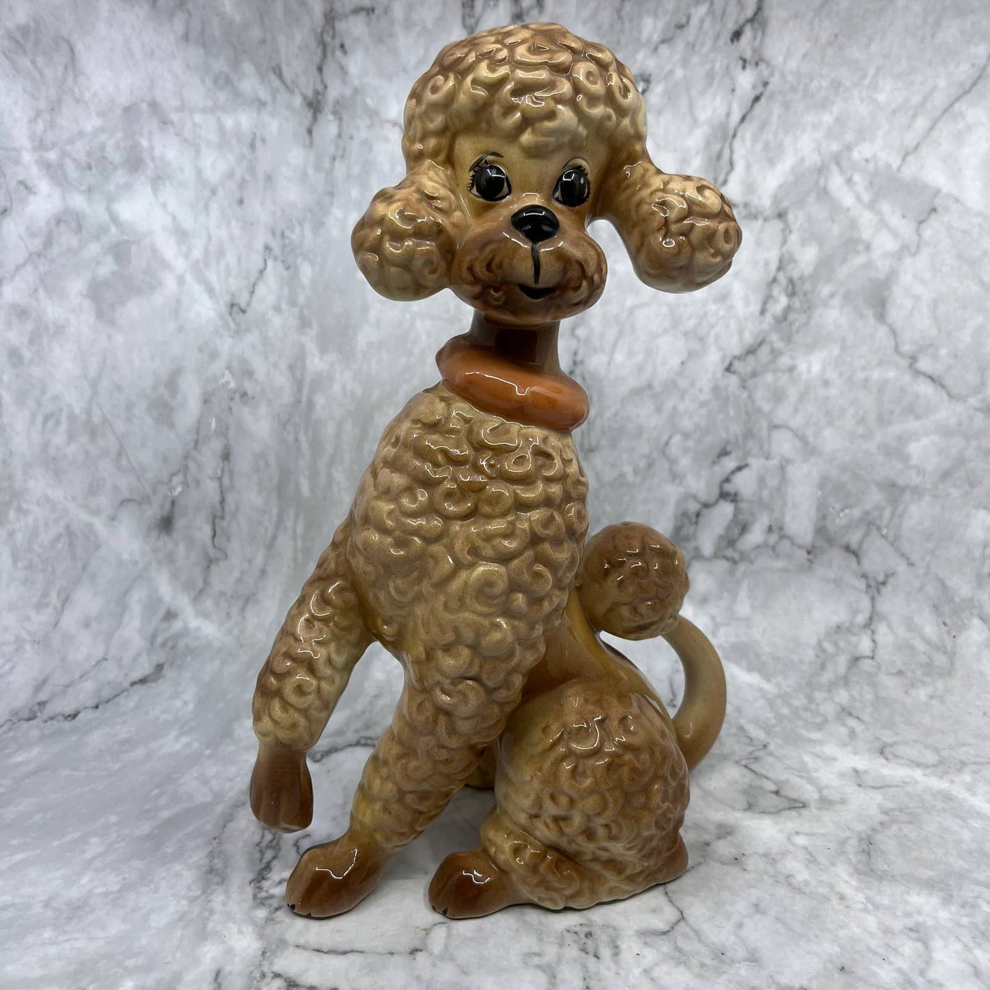 Vintage MCM Ceramic Atlantic Mold Brown Poodle Figure 11" TI9