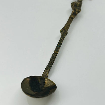 Antique Italian Brass Long Angel Stirring Spoon 7.5” SB3