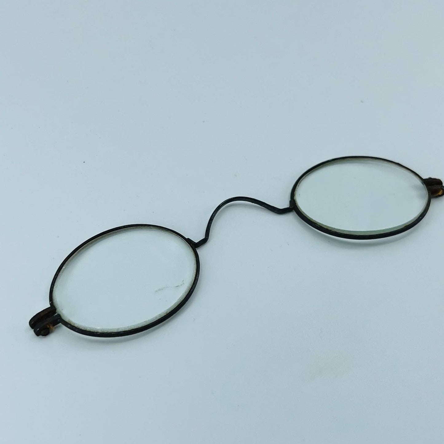 Antique 1860s Civil War Era Eyeglasses Metal Frame No Arms