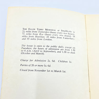 1967 Ellen Terry Memorial at Smallhythe Booklet London England H5-3
