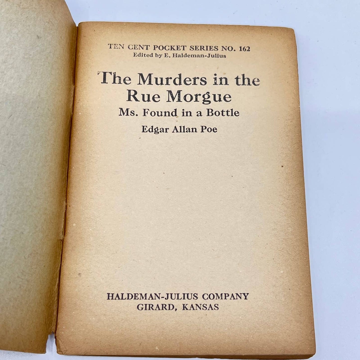 c1920 Little Blue Book No. 162 The Murders in the Rue Morgue Edgar Allan Poe SD3