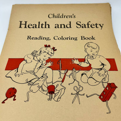 1938 Jumbo Children’s Health and Safety Reading, Coloring Book Merrill TB4