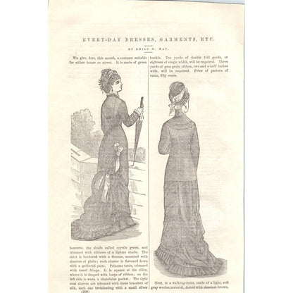 1878 Victorian Engraving Everyday Dresses, Garments, Etc Sister Agnes SF2