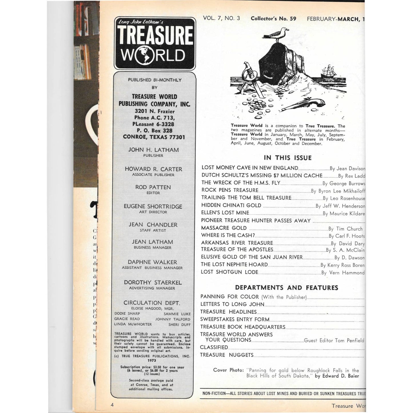 Long John Latham's Treasure World Magazine Mining Metal Detecting March 1973 M5