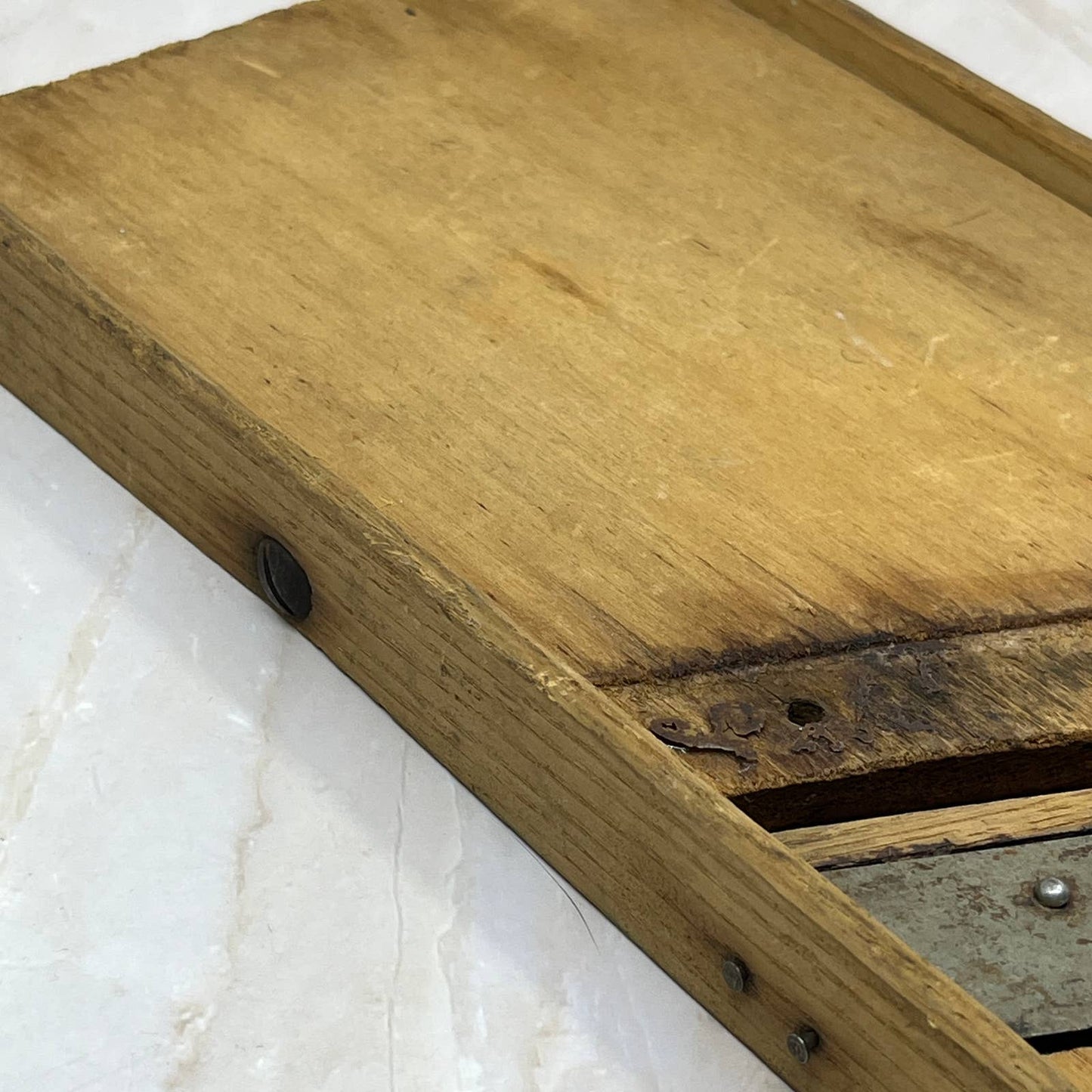 Antique Primitive Wooden Cabbage Slaw Kraut Cutter Slicer Shredder 5.5x17” TC5
