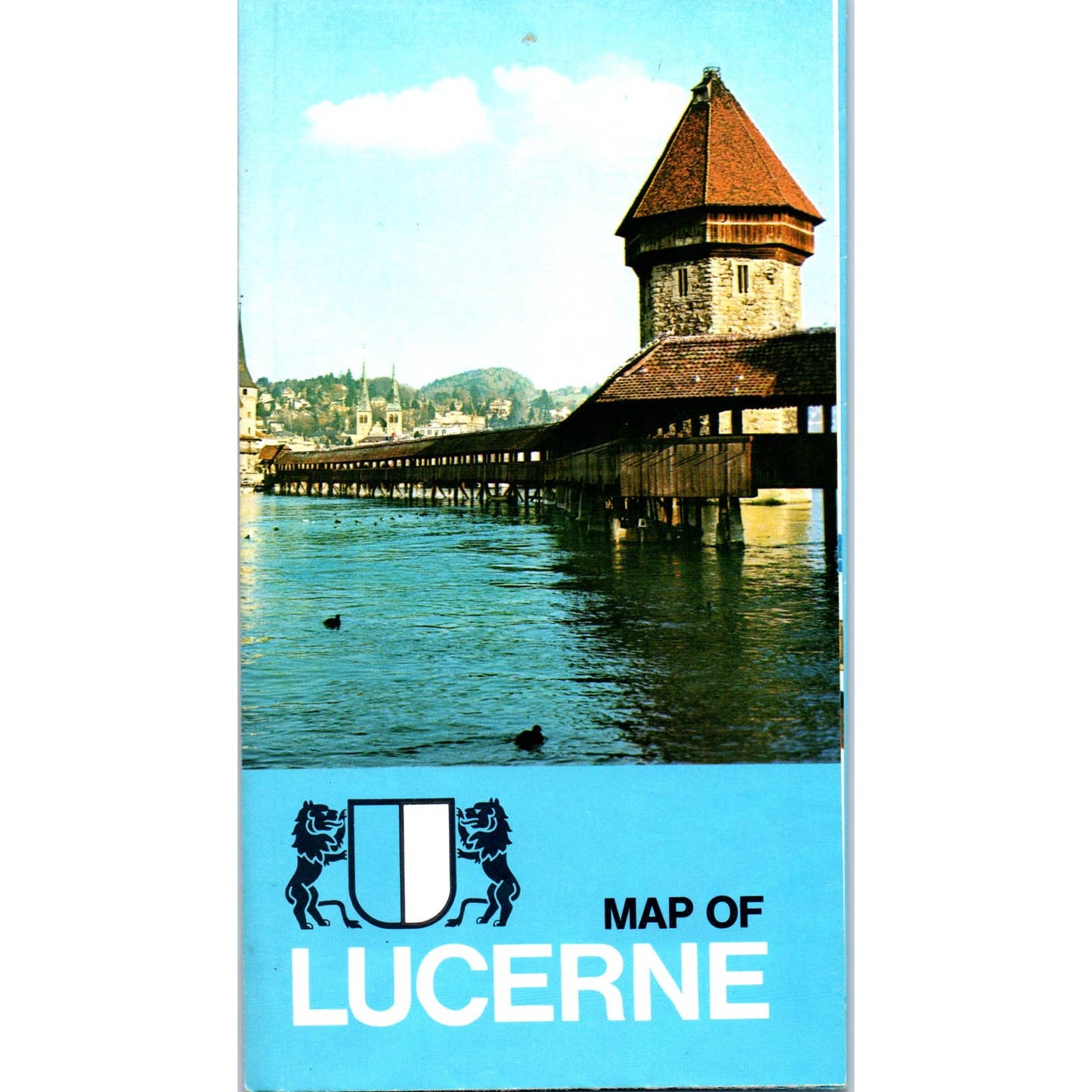 Vintage Bucherer Lucerne Rolex FOld Out Map of Lucerne & Catalog Brochure AD7