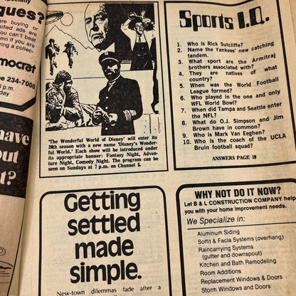 1979 Sep 16 Bellville IL News-Democrat TV Listings Magazine Disney's World A18