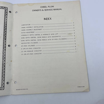 1976 WIL-RICH Chisel Plow Owner's & Service Manual Assembly Instructions TH8