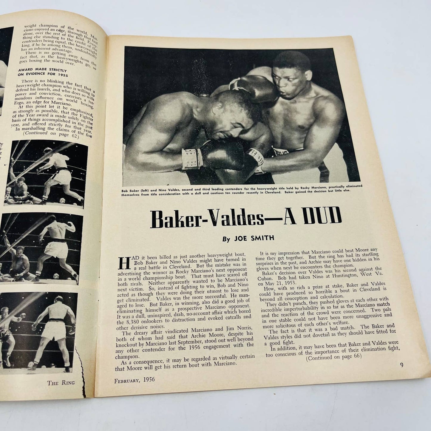 1956 Feb - The Ring Boxing Magazine Rocky Marciano Basilio-DeMarco Robinson TA5