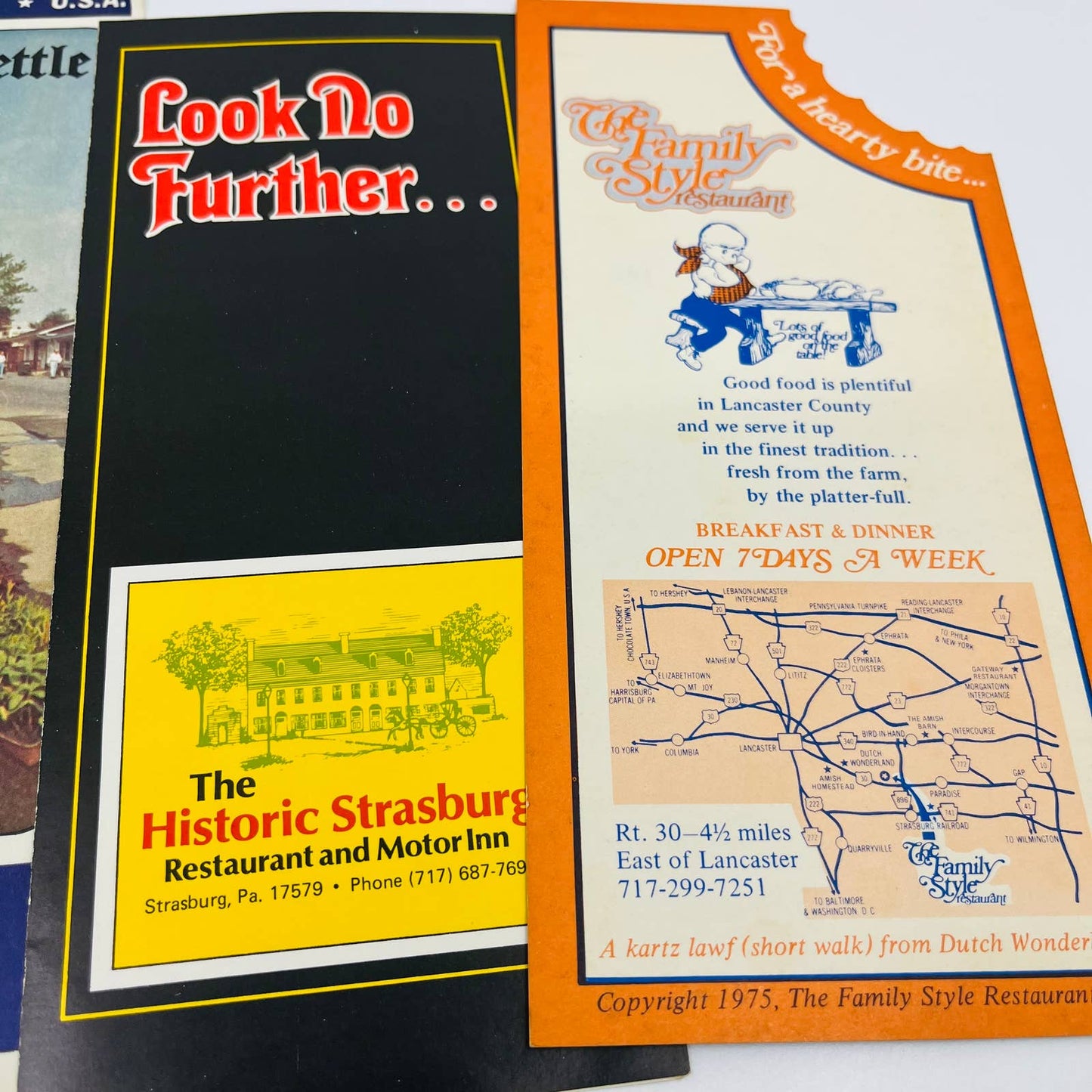 1970s Lot of 5 Lancaster Intercourse PA Restaurant Brochures Flyers SC1