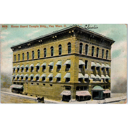 Home Guard Temple Building Van Wert OH c1910 Original Postcard TK1-20