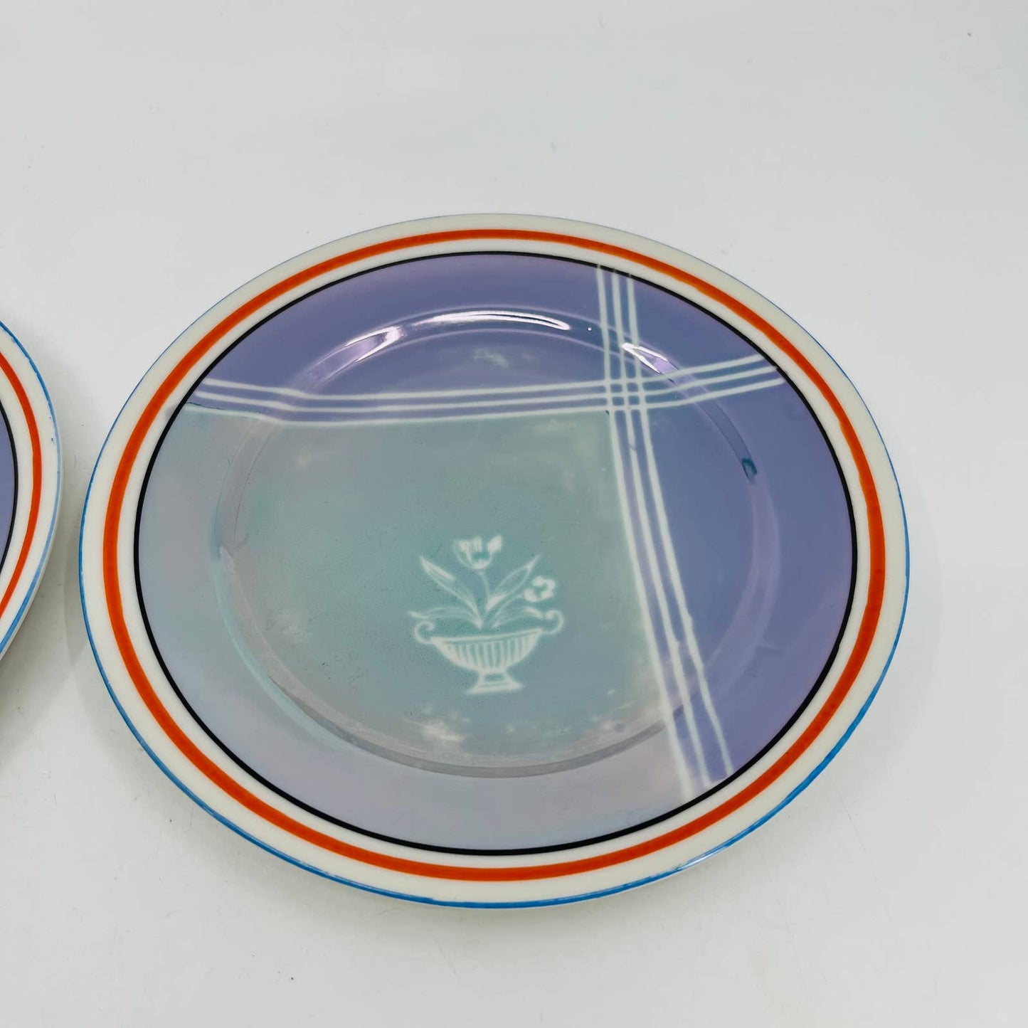 Japanese Iridescent Opal Lusterware 7” Desert Plate Set of 2 RYE JAPAN 2748 TC2