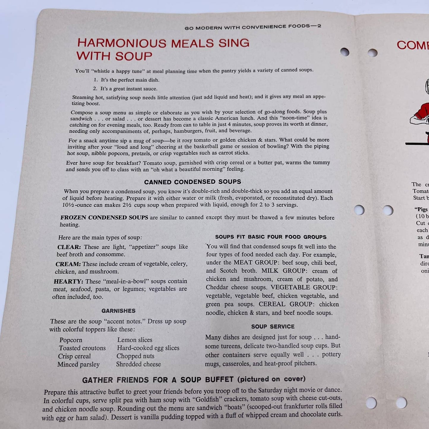 1950s Campbells Soup Modern Convenience Food Advertising Recipe Fold Out TH8