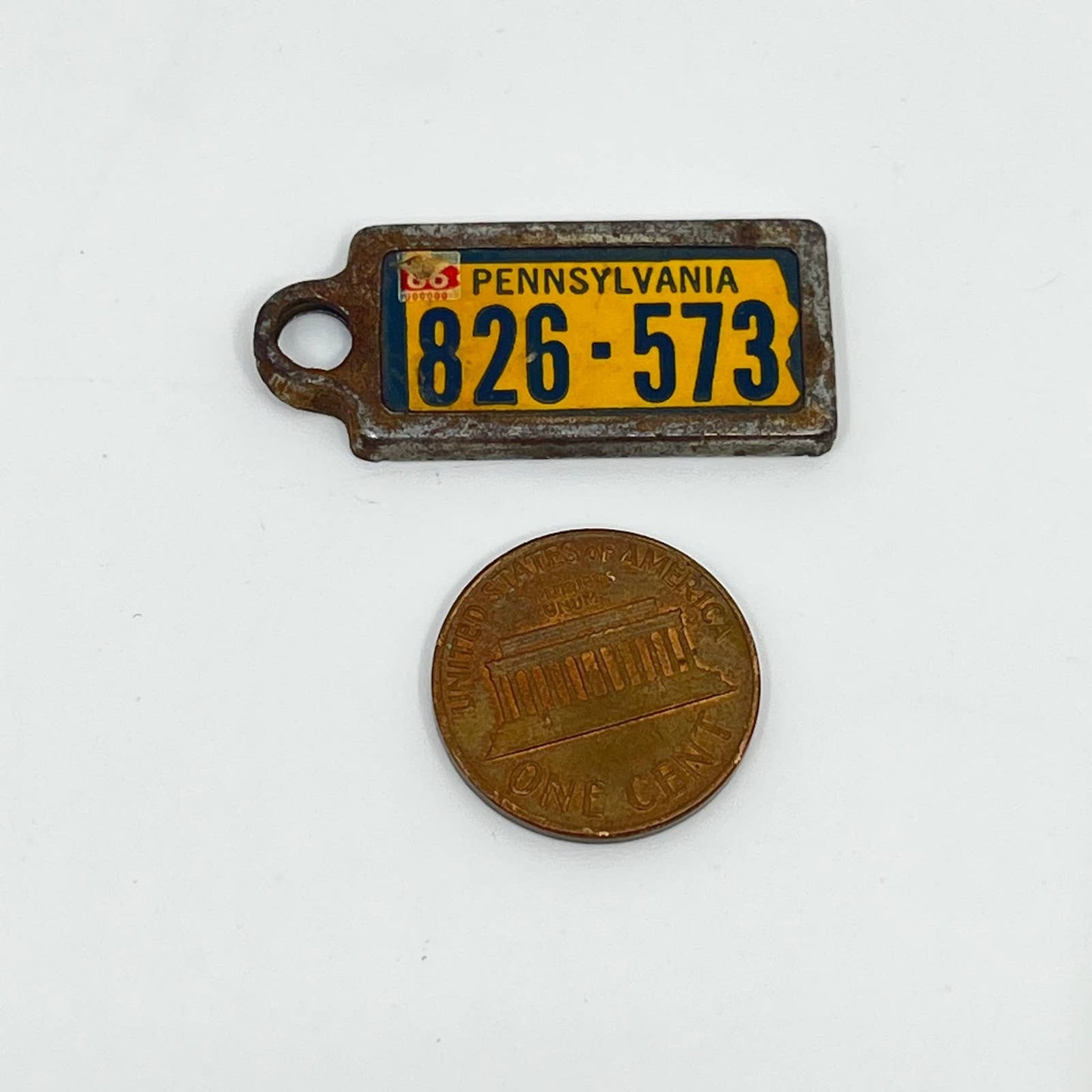 DAV 1966 Pennsylvania keychain license plate tag METAL CAR/FOB SC3