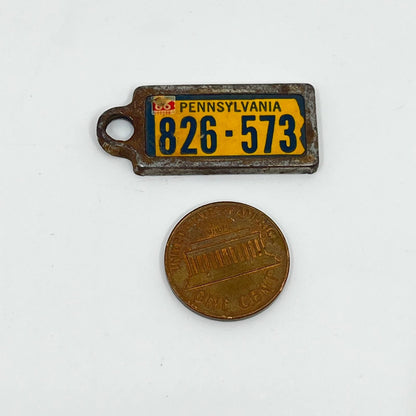 DAV 1966 Pennsylvania keychain license plate tag METAL CAR/FOB SC3