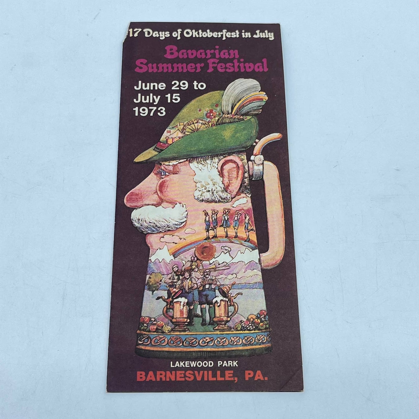 1973 Bavarian Summer Festival October in July Brochure Barnesville PA SC5