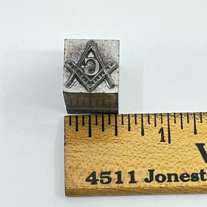 1920s Freemason Masonic Metal Stamp Typeset Print Block 1/2” SC7