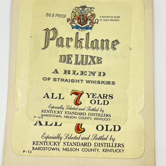 Parklane Deluxe Whiskey Label Set of 2 Kentucky Standard Distillers Greenbrier