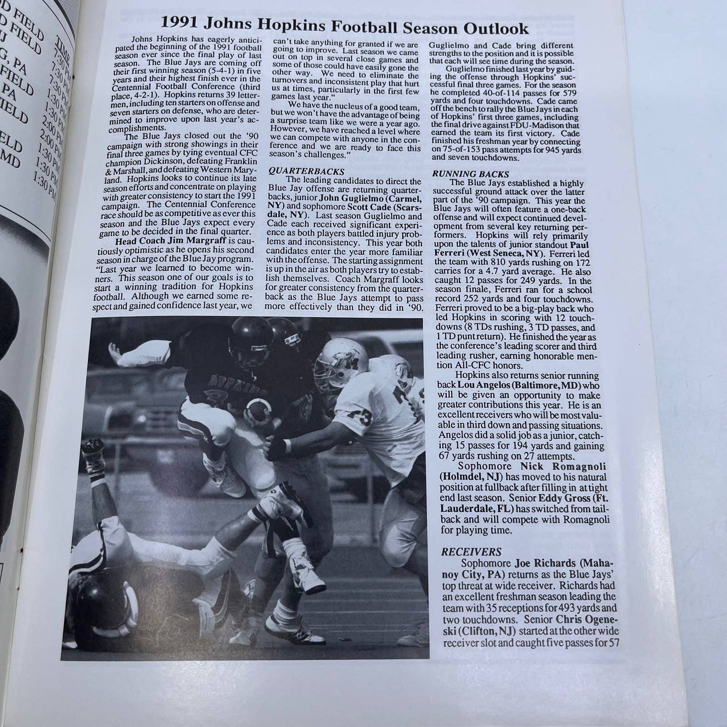 1991 Nov. 4 Johns Hopkins Football Program vs. Franklin & Marshall TH8