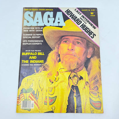 Saga Aug 1976 Paul Newman, Howard Hughes, Alstair Cooke Jaws Buffalo Bill TE3