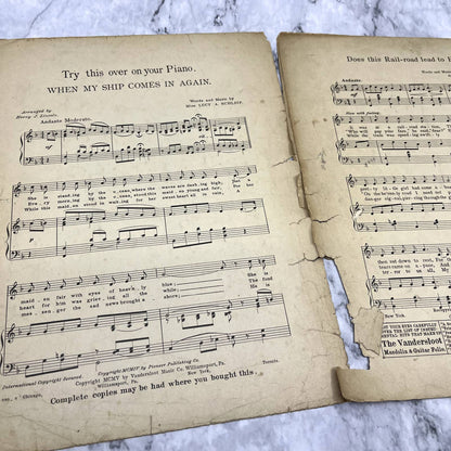 Does This Railroad Lead to Heaven Lucy A. Schleif 1905 Sheet Music TK2-SM