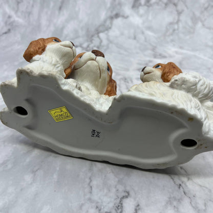 Homco Cocker Spaniel Mother Pups Puppies Ceramic Figurine Dog 7" #1434 TA1
