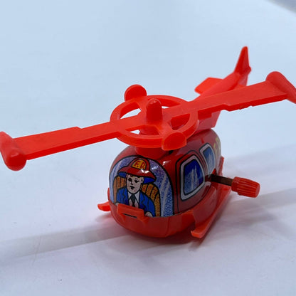 1970s Yone Wind-up Fire Department Helicopter Toy WORKS TD2