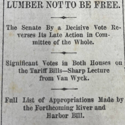 1883 Feb 13 Original St. Paul Pioneer Press - LUMBER NOT TO BE FREE FL4