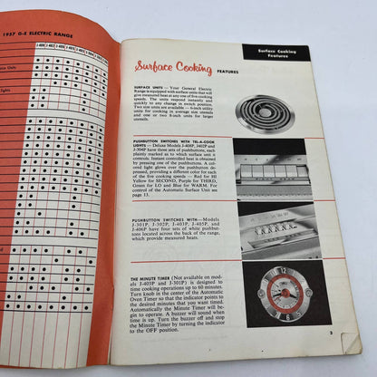 1957 How to Enjoy cooking with Your General Electric Range Cookbook Book TG6