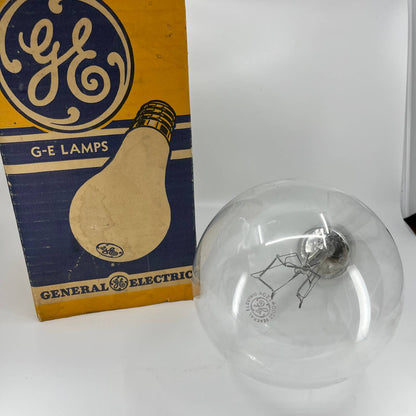 Vintage 1950s LARGE GE Edison Lightbulb in Box 1500 Watt 120 Volt  12 x 6”