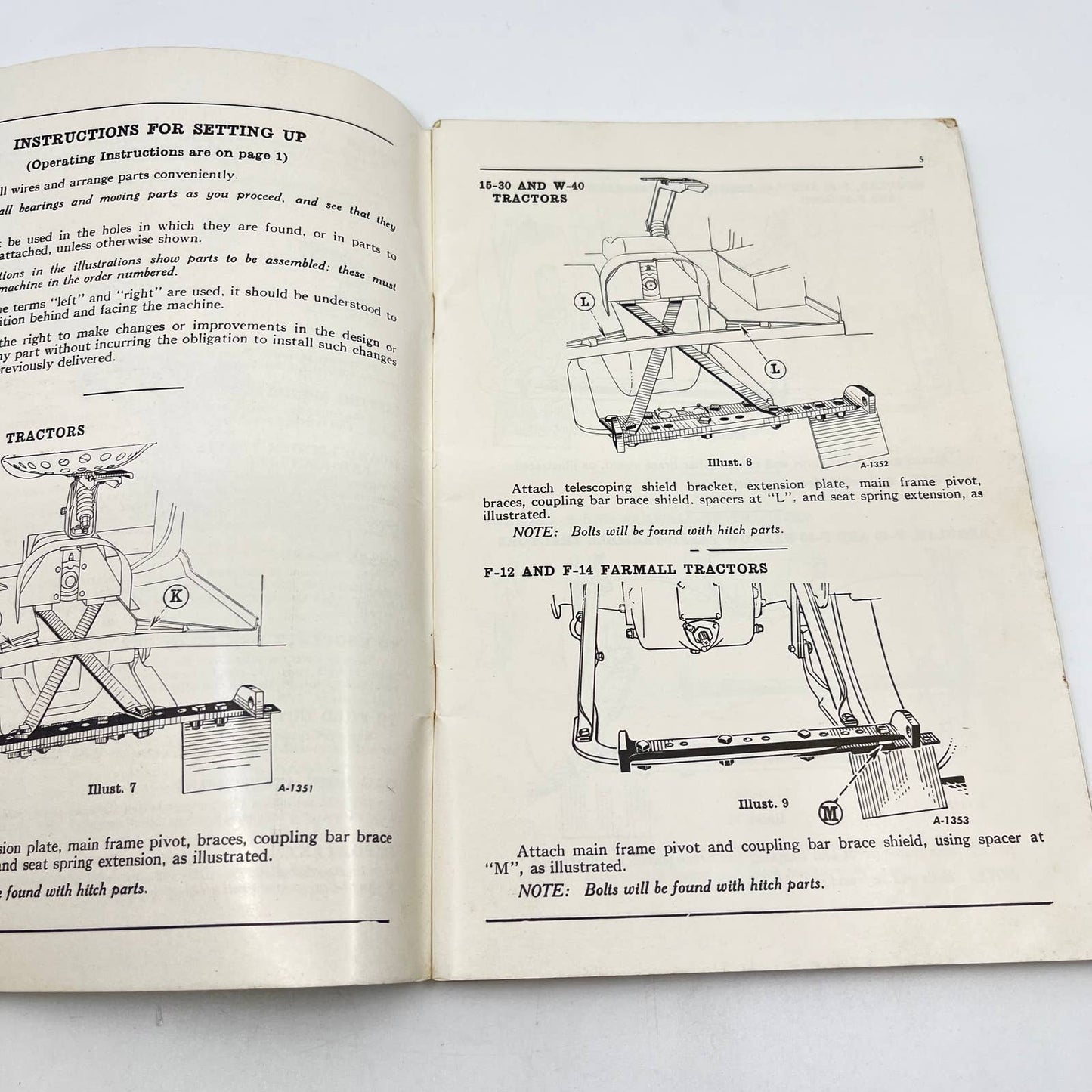 1949 McCormick Deering No. 25-V Universal Tractor Mower Owners Manual IH TC6