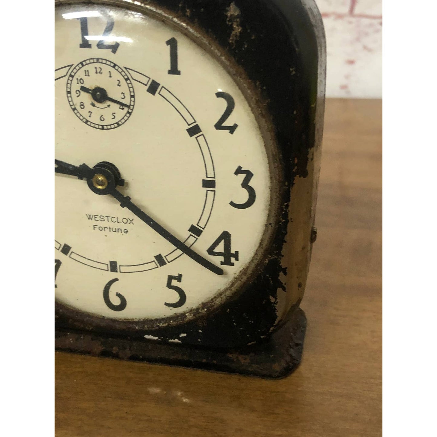 Vintage Black Westclox USA Fortune Square Alarm Clock La Salle IL Untested