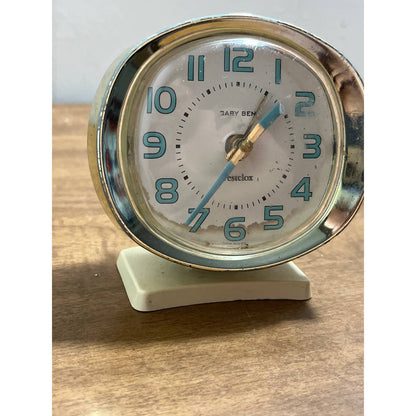 Vintage MCM Westclox Baby Ben Wind Up Alarm Clock Glow in The Dark  UNTESTED