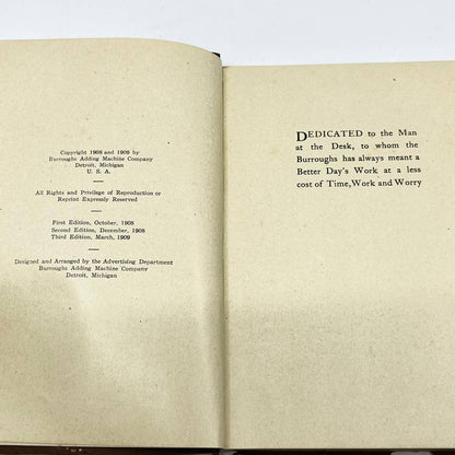 1909 A Better Day's Work - Burroughs Adding Machine Company, Detroit, MI TF7