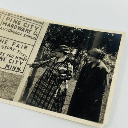 Antique Photograph PINE CITY MINNESOTA Hardware Co. The Fair Sign 2.5 x 4” SB8