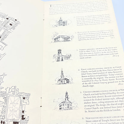 1970s A Walking Tour Guide to Historic New Haven Tourist Booklet & Map L4-6