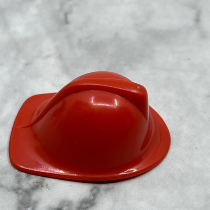 VINTAGE Toy Small Hard Plastic Red Firefighter Helmet Hat SE6