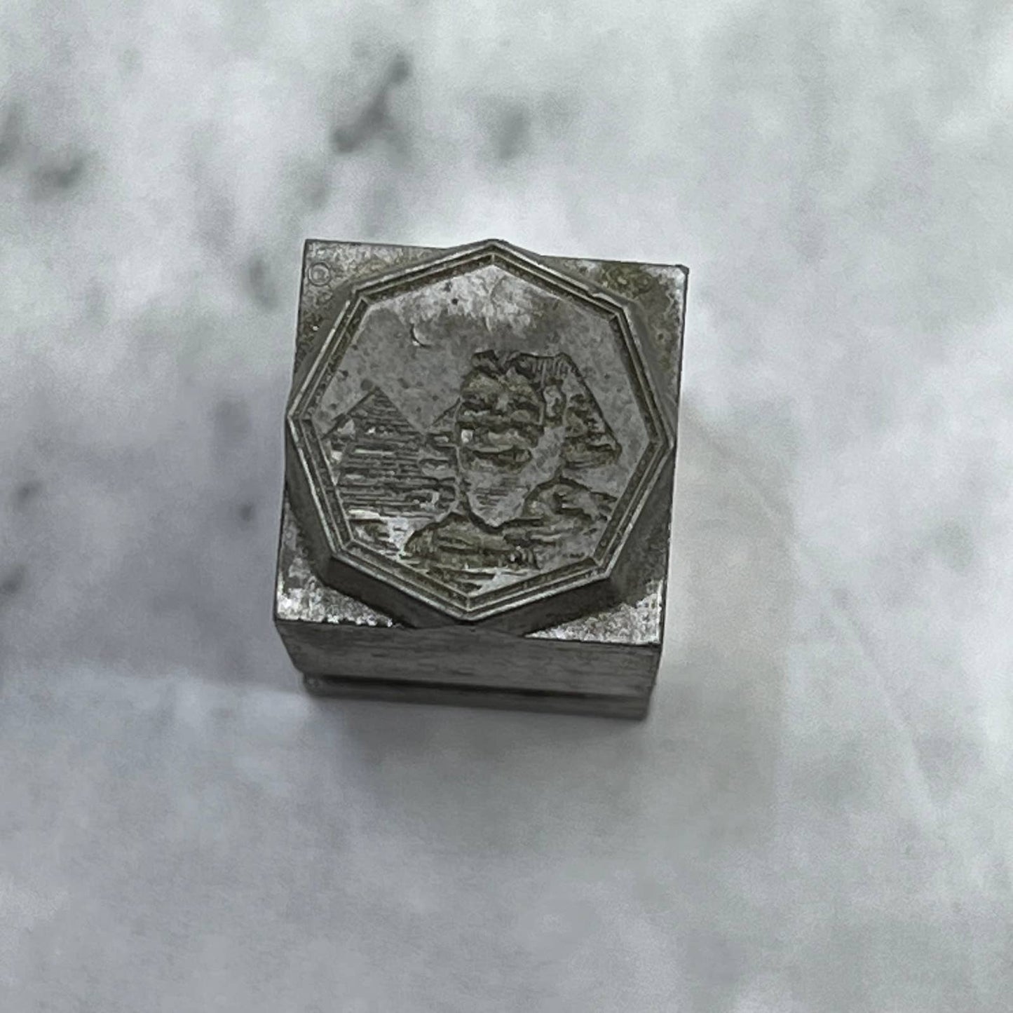 Vintage Printing Letterpress Printers Block Plate Sphinx Pyramid SE827