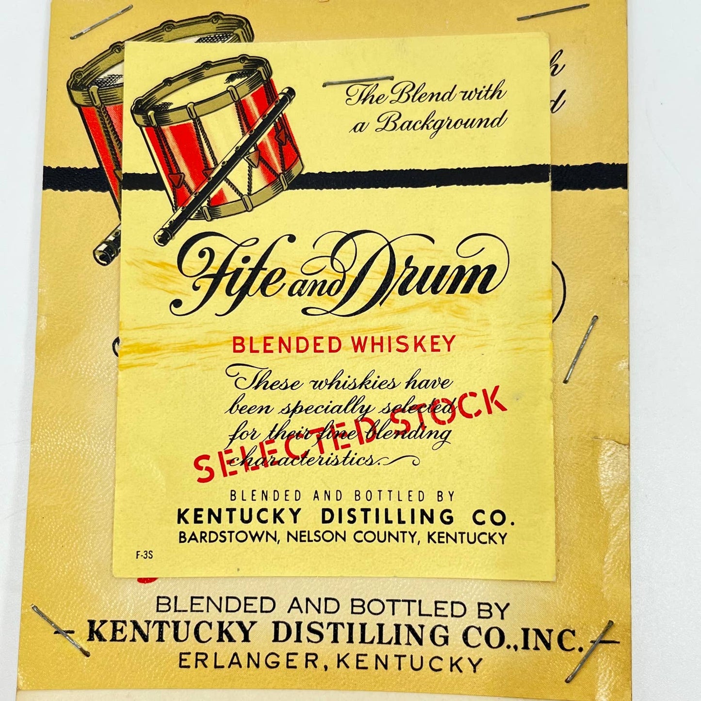 Fife and Drum Whiskey Label Set of 2 Kentucky Distilling Co Bardstown KY