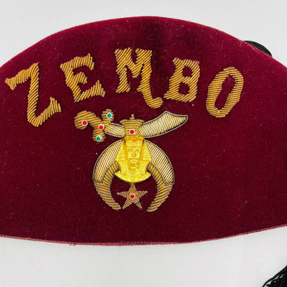 1960s Masonic Shriner ZEMBO Shriners Fez Hat Cap Shriners Club Harrisburg PA TD1