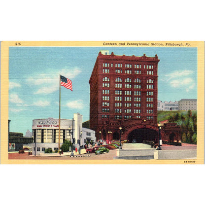 Vintage Postcard Canteen and Pennsylvania Station Pittsburgh PA TD8-P2