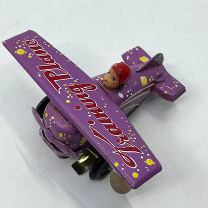 Vintage Wind-up Purple Training Plane WORKS 3.5” TD2