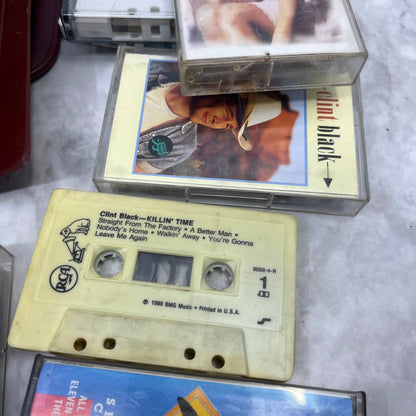 Vintage Cassette Tape Case Full of Classic Country Music Cassettes TJ4