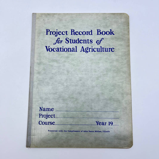 1940 Project Record Book for Agriculture Students John Deere Moline IA TF7-1