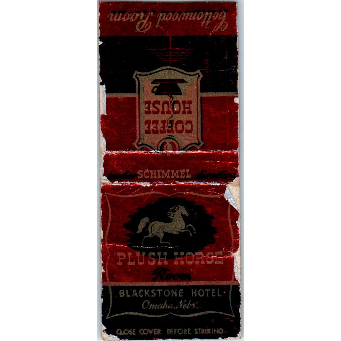 Blackstone Hotel Plush Horse Room Omaha NE Advertising Matchbook Cover SA9-M6