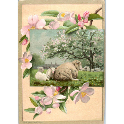 1880s Victorian Trade Card Fleischmann & Co Compressed Yeast Sheep SE8