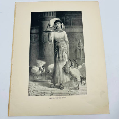 1880s Victorian Print Engraving Thomas Moore Epicurean ALETHE PRIESTESS OF ISIS