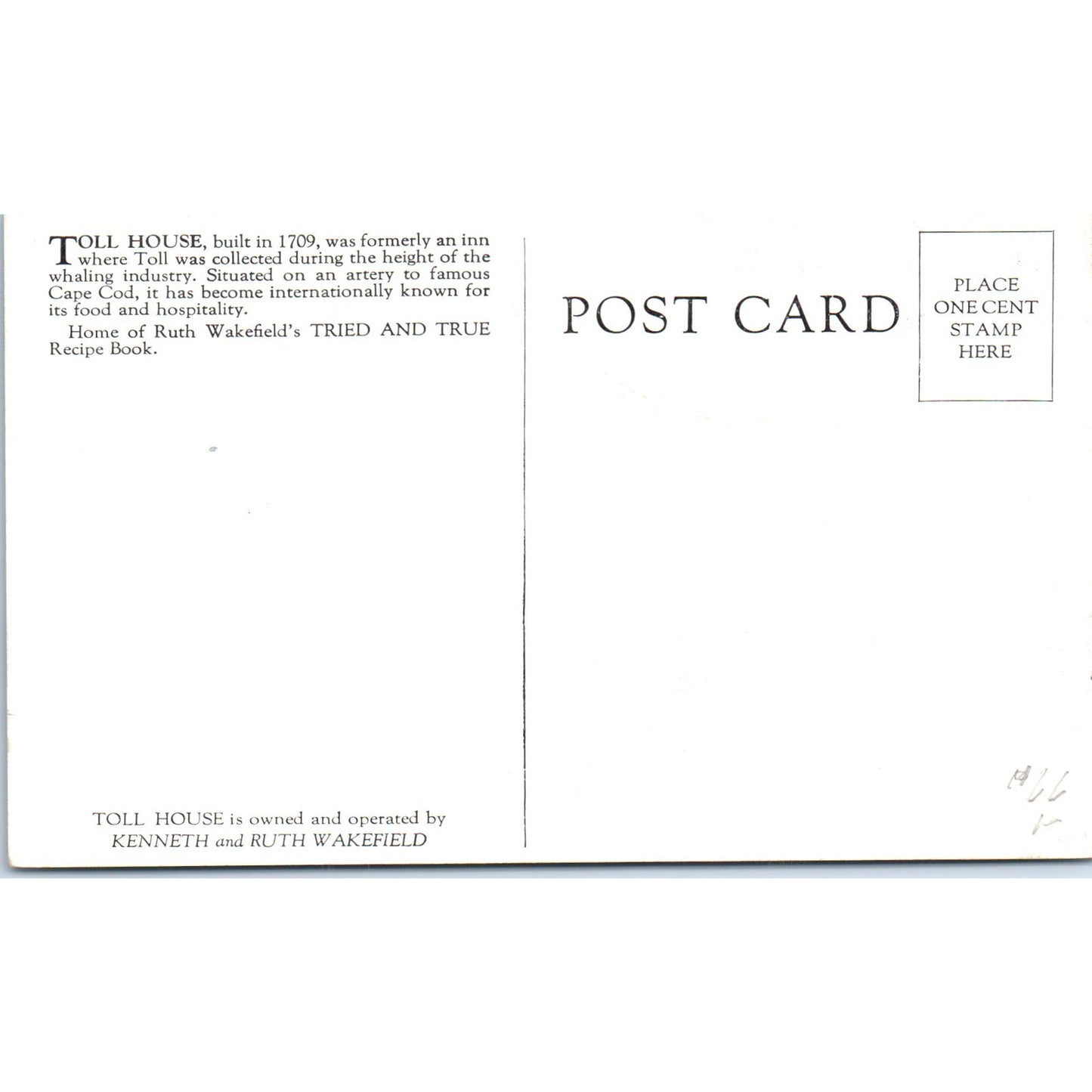Toll House Whitman Massachusetts Original Postcard P2-7