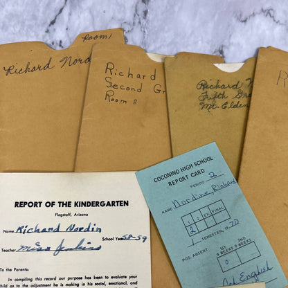 1958-71 Report Card Lot Richard Nordin in Mount Elden Coconino Flagstaff AZ EA4